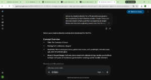 Screenshot of the Google Flow interface showing the AI Agent's 6-shot storyboard breakdown.
