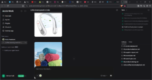 Screenshot of the Accio left sidebar showing the "Schedule Tasks" and "Teams" options