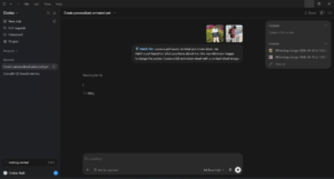  Screenshot of the ChatGPT Work interface showing the floating AI Pet and the /side chat feature.
