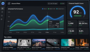 Screenshot of the "Pulse" daily intelligence dashboard showing views, best/worst videos, and the AI's self-graded scorecard.